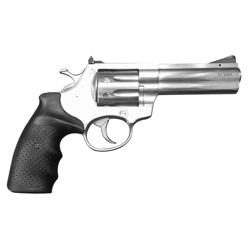 AL22, Revolver, DA/SA, Medium Frame, 22 WMR, 4" Barrel, Silver Finish, Rubber Grips, 8Rd, Adjustable Rear Sight, Steel Frame AL22M