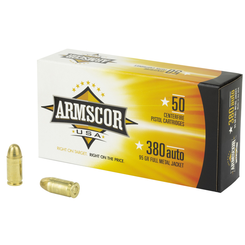 Armscor Handgun Ammunition .380 ACP 95 Grain Full Metal Jacket