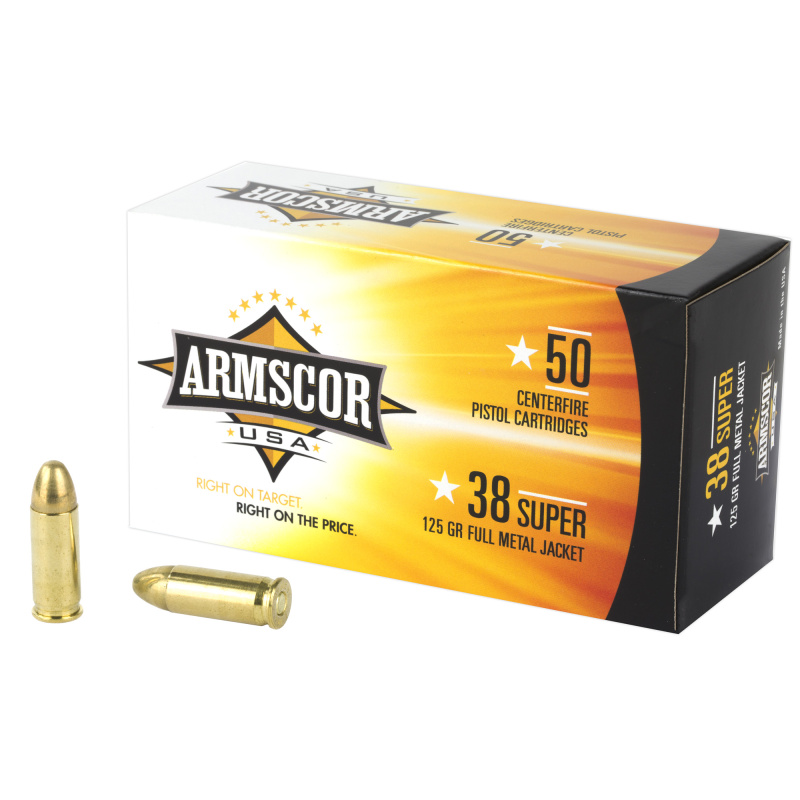 Armscor Handgun Ammunition .38 Super 125 Grain Full Metal Jacket