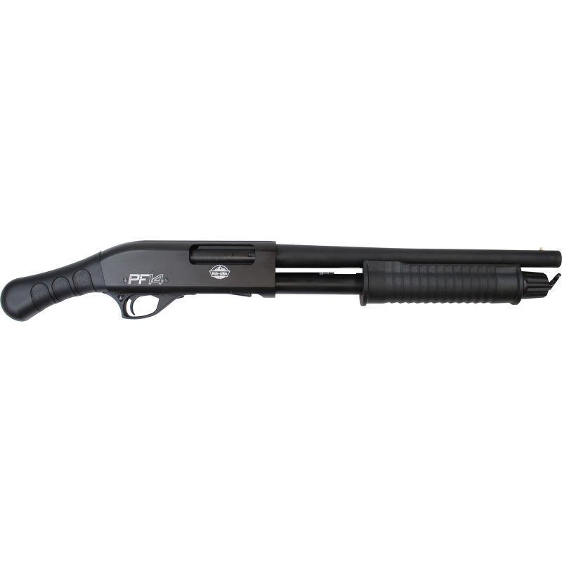 PF14, Pump Action, 12 Gauge, 3" Chamber, 14" Barrel, "F" Pistol Grip, 5 Rounds, Black, 26.1" Overall Length PF14