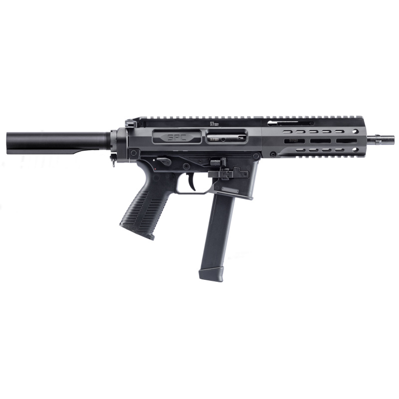 SPC9, Semi-automatic Pistol, 9MM, 9" Barrel, Polymer Receiver, Anodized Finish, Black, Ambidextrous Controls/Safety, Front/Rear Flip Sights, 33 Rounds, 1 Magazine, Glock Magazine Compatible BT-500003-AB-G