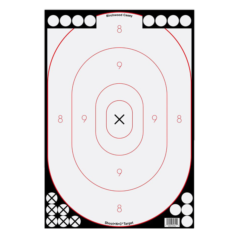 Shoot-N-C White/Black 12x18 Inch Silhouette 5 Targets Plus 90 Pasters