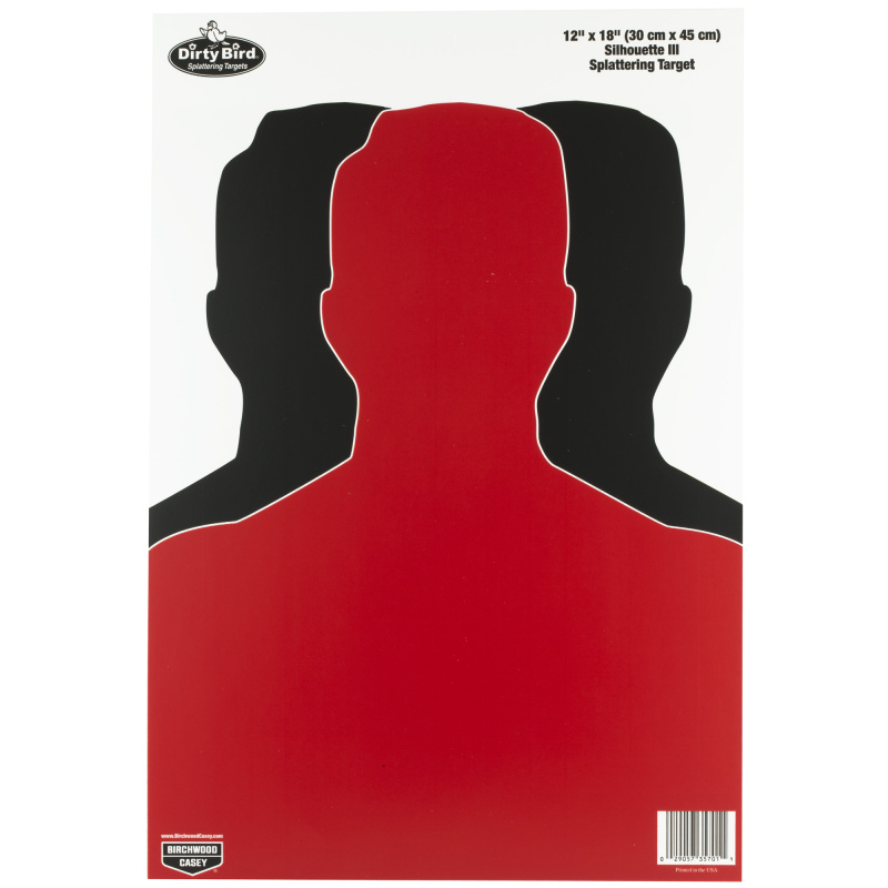 Dirty Bird Silhouette III Splattering Paper Target 12x18 Inch 8 Per Pack