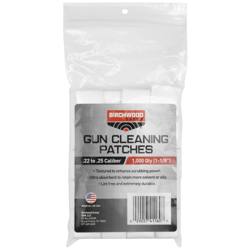 Gun Cleaning Patches 1.12 Inch Square 1000 Per Pack
