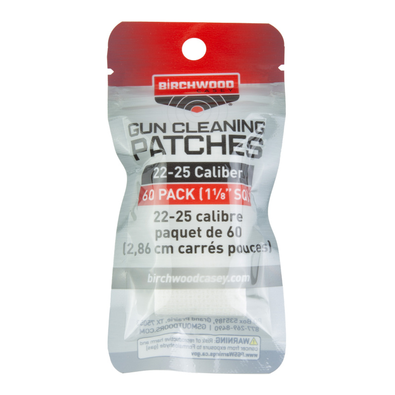 Patches, .22-.25 Caliber, 1 1/8" Square, 60 Pack BC-41161