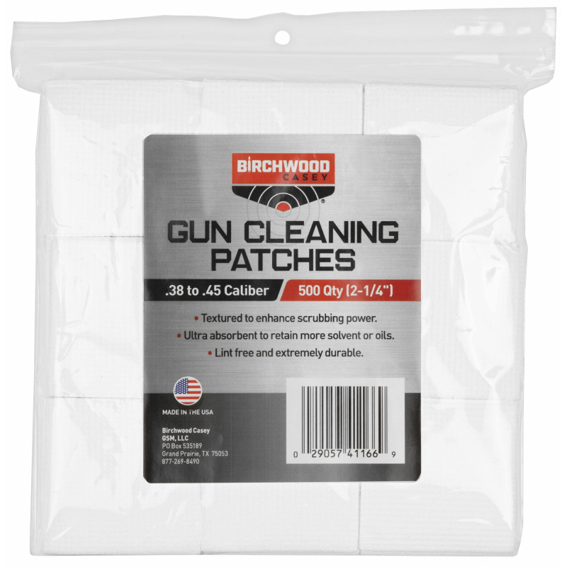 Gun Cleaning Patches 2.25 Inch Square 500 Per Pack