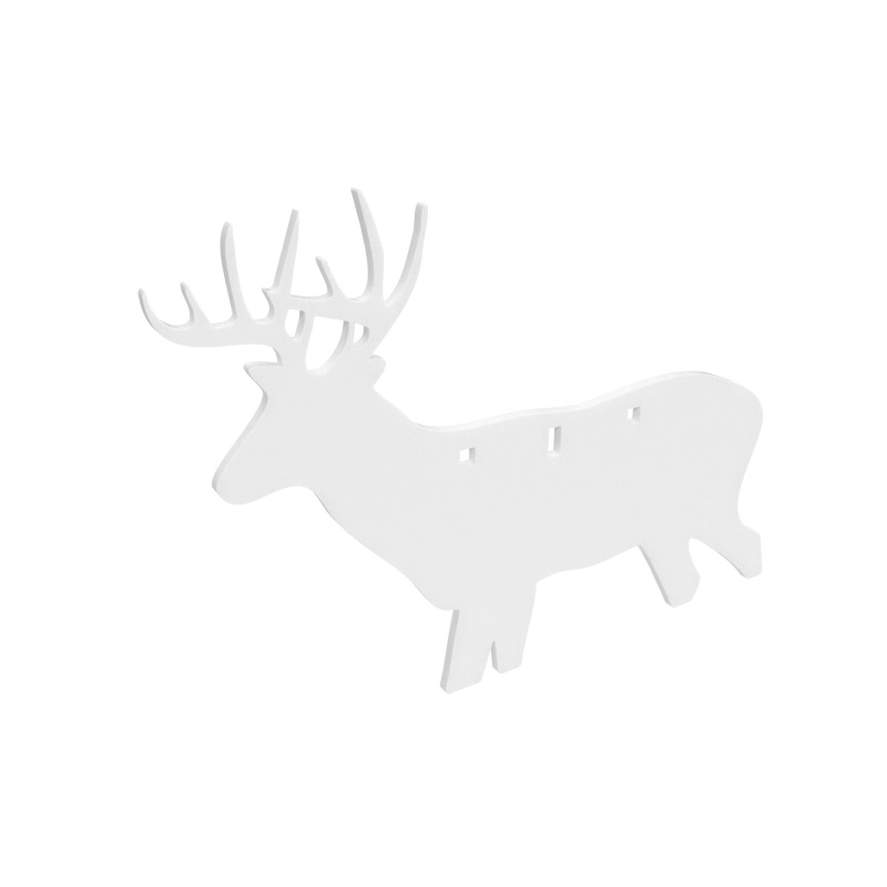 AR500 Gong, Deer Silhouette Target, 3/8", 3-Hole, White BC-47702