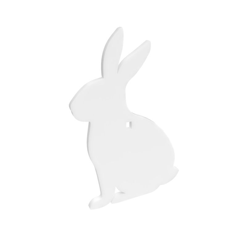 AR500 Gong, Rabbit Silhouette Target, 3/8", 1-Hole, White BC-47706