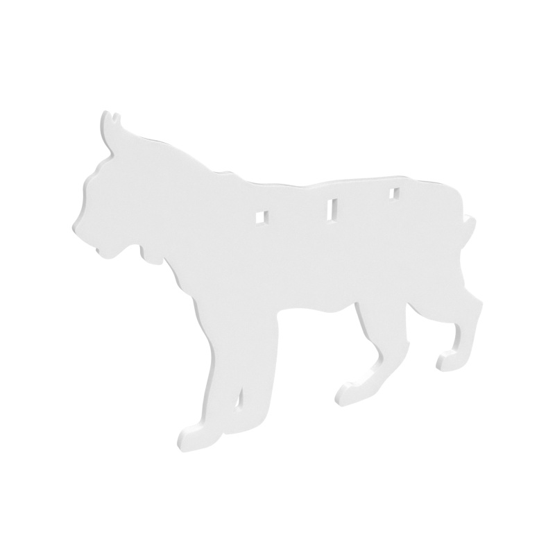 AR500 Gong, Bobcat Silhouette Target, 3/8", 1-Hole, White BC-47707
