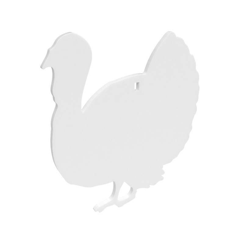 AR500 Gong, Turkey Silhouette Target, 3/8", 1-Hole, White BC-47708
