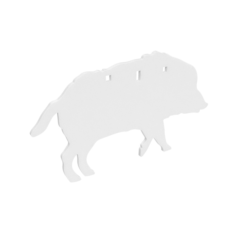 AR500 Gong, Boar Silhouette Target, 3/8", 3-Hole, White BC-47709