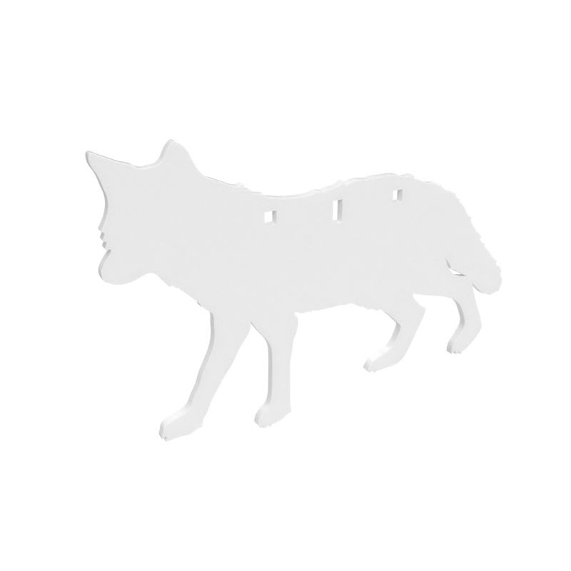 AR500 Gong, Coyote Silhouette Target, 3/8", 3-Hole, White BC-47711