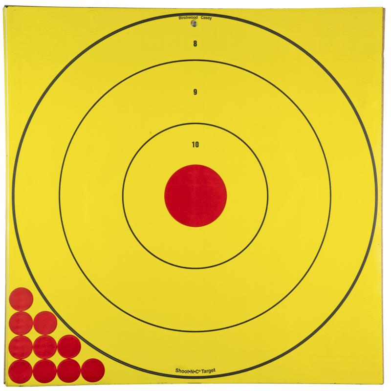 Shoot-N-C, Adhesive Target, Easily Visable Black Splatter, Yellow, 17.75" X 17.75" BC-LRBET-5PK