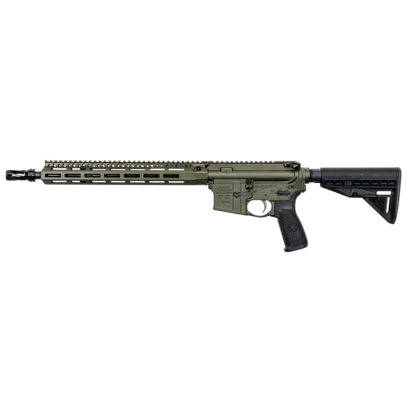 RECCE-14 MCMR, Semi-automatic, AR, .223 Remington/5.56 NATO, 14.5" Pinned (16" OAL) Barrel, Cerakote Finish, Olive Drab Green, Black BCM Gunfighter MOD 0 Stock, Black BCM Gunfighter MOD 4 Grip, Olive Drab Green 13" BCM Gunfighter MCMR M-LOK Handguard, HU
