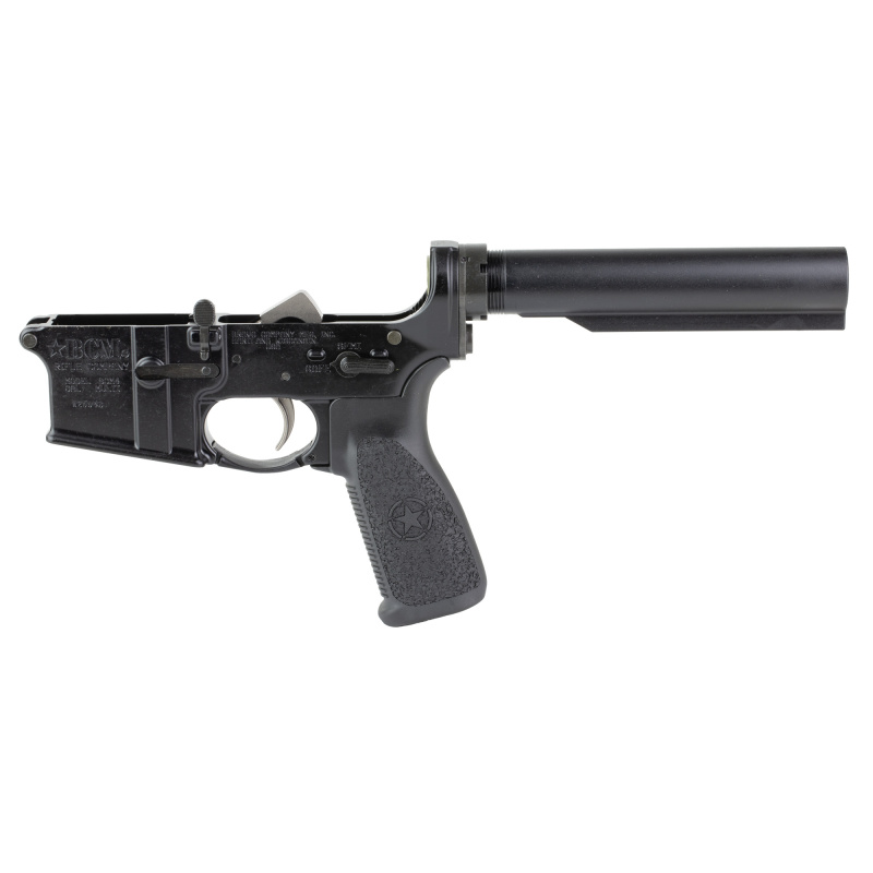Bravo Company, Complete Lower Receiver, AR-15, Multi Caliber, Anodized Finish, Black, 7075 T6 Aluminum, Factory Cosmetic Blem BCMLRG-NO-STOCK-COSMOB