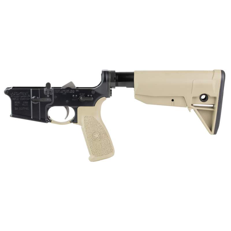 Bravo Company, Complete Lower Receiver, AR-15, Multi Caliber, Anodized Finish, Flat Dark Earth, BCM MK2 Recoil Mitigation System, BCM MOD 0 Stock, 7075 T6 Aluminum, Factory Cosmetic Blem BCMLRG-RMS-STK-MOD-0-FDE-COSMO