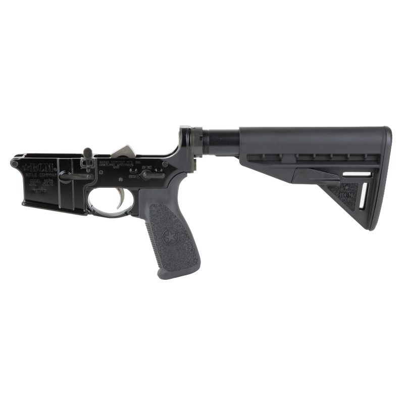 Bravo Company, Complete Lower Receiver, AR-15, Multi Caliber, Anodized Finish, Black, BCM Mod 3 Stock, 7075 T6 Aluminum, Factory Cosmetic Blem BCMLRG-STK-MOD-3-BLK-COSMO
