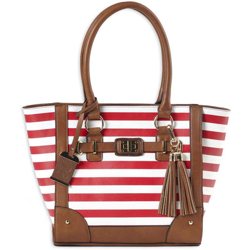 Tote Style Purse Holster, Fits Most Small Autos, Leather, Cherry Red and White BDP-051