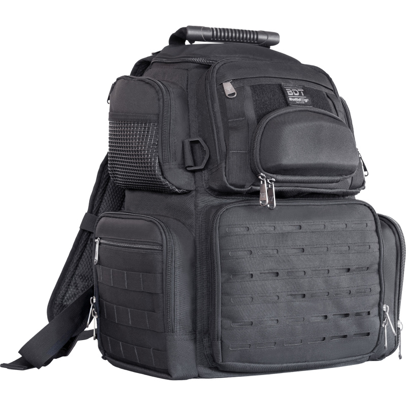 Tactical Range Handgun, Medium, Back Pack, Poly Oxford Nylon Construction, Black BDT414B