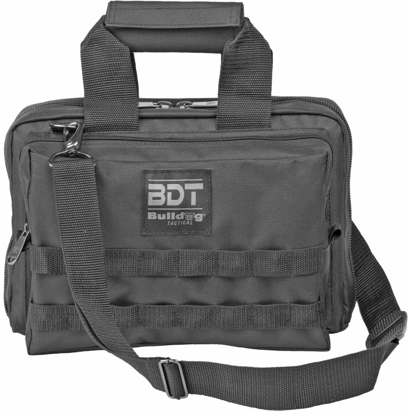 Deluxe 2 Pistol Range Bag w/ Strap & MOLLE, Black BDT917B