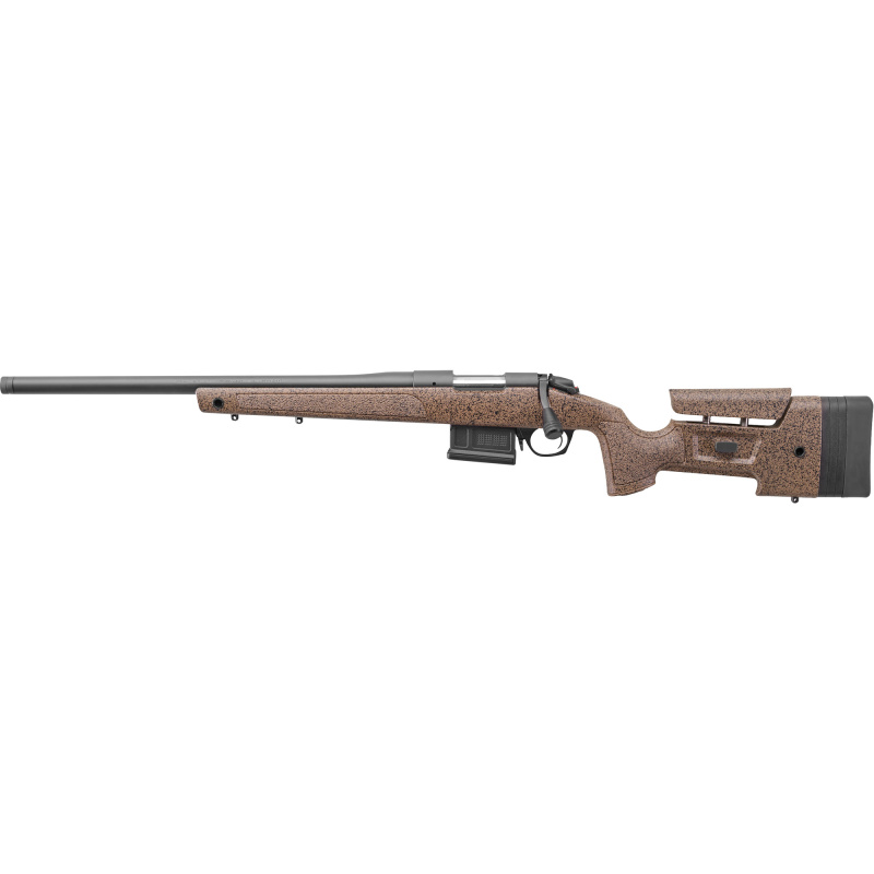 B-14 Series HMR, Bolt Action Rifle, 7MM PRC, 24" Barrel, Threaded 5/8-24, Cerakote Finish, Black, Black/Tan HMR Synthetic Stock with Cheek Riser and LOP Spacers, 5 Rounds, AICS Style Detachable Magazine, Right Hand B14LM3713