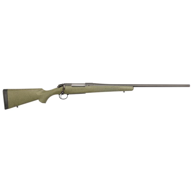 B-14 Series Hunter Rifle, Bolt Action Rifle| 308 Winchester, 22" Barrel, Cerakote Finish, Black, Green With Black/Tan Dots Synthetic Stock, 4 Rounds, Hinged Floorplate, Fits Remington 700 Scope Base with 6-48 Screws, Right Hand B14S101C