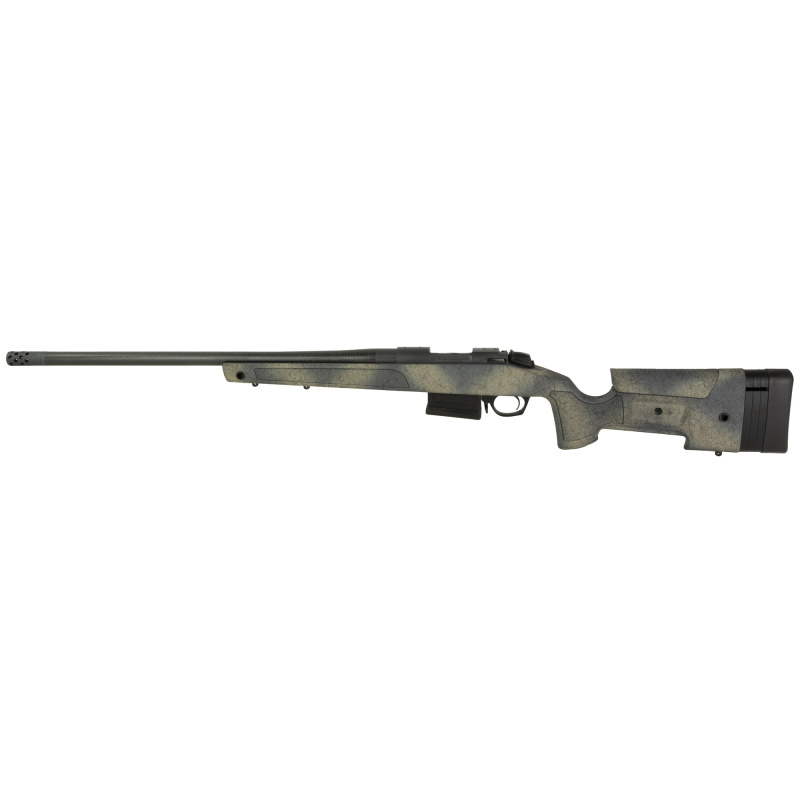 B-14 Series HMR Carbon Wilderness Rifle, Bolt Action Rifle, 6.5 Creedmoor, 24" Barrel - Carbon Fiber, Threaded 5/8-24, with Omni Muzzle Brake, Cerakote Finish, Black, Overmolded Mini-Chassis Stock, Fits Remington 700 Scope Base with 6X48 Screws, 5 Rounds