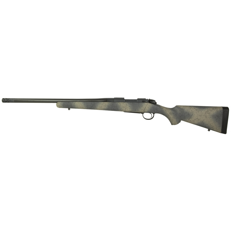 B-14 Series Ridge Carbon Wilderness Rifle, Bolt Action Rifle, 6.5 Creedmoor, 22" Barrel - Carbon Fiber, Threaded 5/8-24, with Omni Muzzle Brake, Cerakote Finish, Black, Synthetic Stock, Fits Remington 700 Scope Base with 6X48 Screws, 4 Rounds, AICS Style