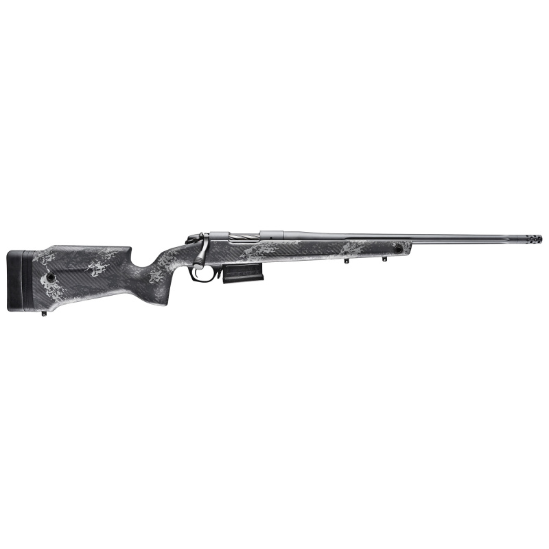 Premier Series, Crest, Bolt Action Rifle, 25 Creedmoor, 20" Fluted Barrel, Threaded 5/8X24, Omni Muzzle Brake, Cerakote Finish, Sniper Gray, Monte Carlo Carbon Fiber Stock, 5 Rounds, 1 AICS Style Magazine B14S7515