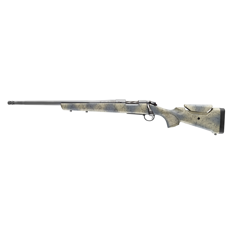 B-14 Wilderness Series Sierra, Bolt Action Rifle, 22-250 Remington, 20" Fluted Barrel, Threaded 5/8-24, Camo Finish, Sniper Gray, Sierra Synthetic Soft Touch Stock, Omni Muzzle Brake, Fluted Bolt, 4 Rounds, Hinged Floor Plate Magazine, Left Hand B14S804L