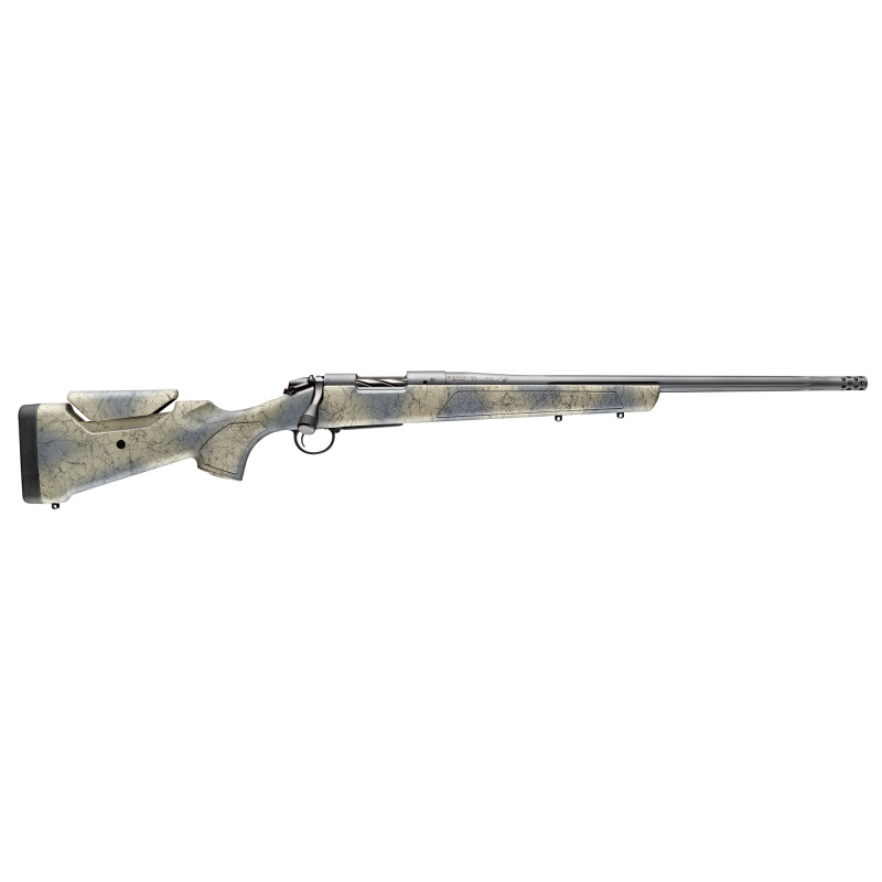 B-14 Wilderness Series Sierra, Bolt Action Rifle, 6MM Creedmoor, 20" Fluted Barrel, Threaded 5/8-24, Camo Finish, Sniper Gray, Sierra Synthetic Soft Touch Stock, Omni Muzzle Brake, Fluted Bolt, 4 Rounds, Hinged Floor Plate Magazine, Right Hand B14S805