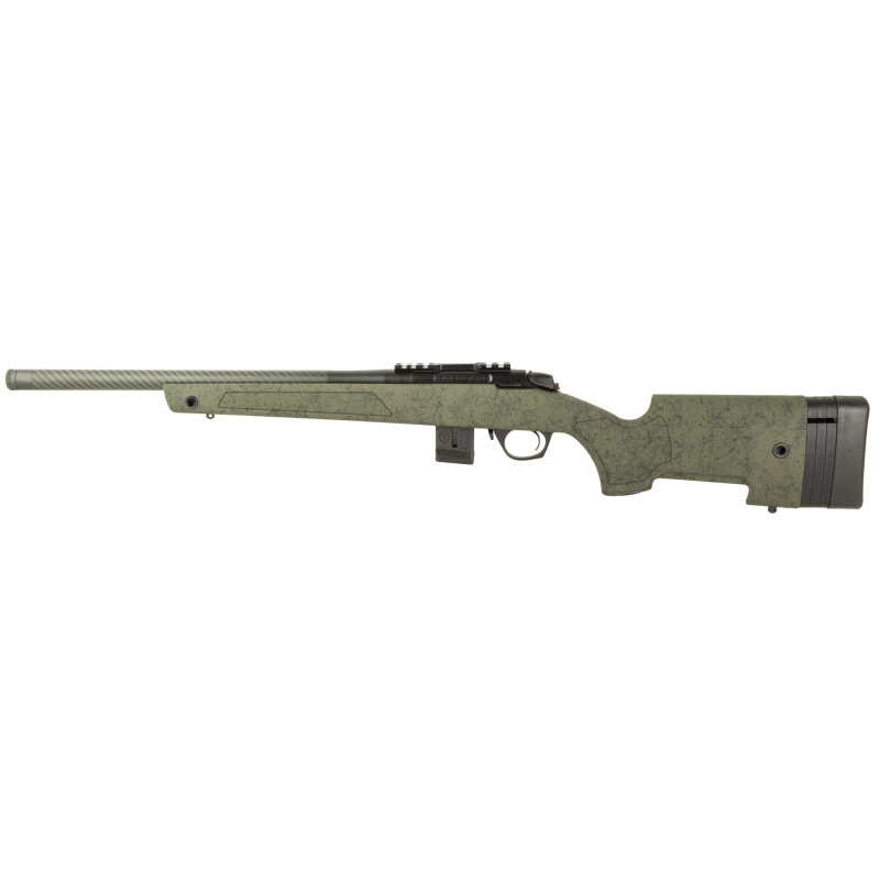 MR-X Competition, Bolt Action Rifle, 22WMR, 20" Carbon Fiber Barrel, Matte Finish, Black, Green Stock, 10 Rounds, 1 Magazine BMR010