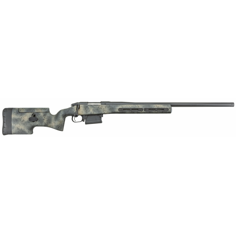 Ridgeback, Bolt Action, 6.5 Creedmoor, 24" Threaded Barrel, Black Finish, Camo Fiberglass Stock, 5Rd, AICS Style Detachable Magazine, TriggerTech Trigger, Bergara Premier Action, Fits Remington 700 Bases with 8X40 Screws BPR22-65F
