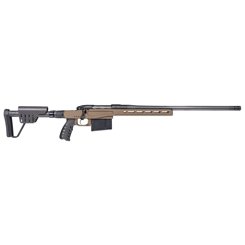 Premier Series MG Lite Rifle, Bolt Action Rifle, 7MM BackCountry, 20" Carbon Fiber Barrel, Threaded 5/8X24, Omni Muzzle Brake, Cerakote Finish, Black, Magnesium Chassis, Folding Stock, 5 Rounds, AICS Style Detachable Magazine, Right Hand BPR37-7BC
