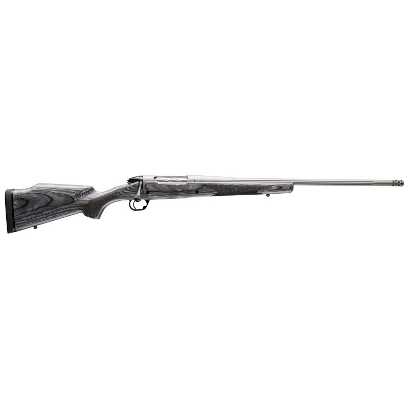 Premier Series, Platinum Stalker, Bolt Action Rifle, 308 Winchester, 20" Steel Fluted and Threaded Barrel, Omni Muzzle Brake, Cerakote Finish, Laminate Pepper, Gray Laminate Wood Stock, 5 Rounds BPR40-308