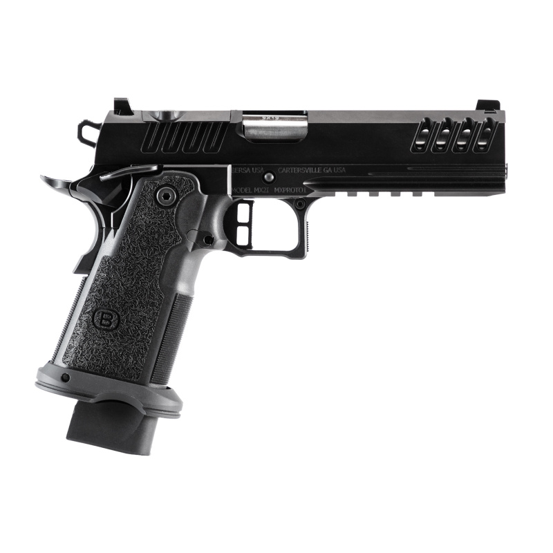 M2XL, Black, Single Action Only, Semi-automatic, Metal Frame Pistol, Full Size, 9MM, 5" Barrel, QPQ Finish, Black, Holosun K Series Optics Cut, Tritium Front Night Sight, Polymer Grip Module, Ambidextrous Safety, (1)-22 Round Magazine, (1)-17 Round Magaz