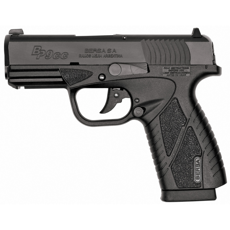 Conceal Carry, Semi-automatic Pistol, Double Action Only, Compact, 9MM, 3.2" Barrel, Matte Black Finish, Polymer Frame, Fixed Sights, 8Rd, 1 Magazine BP9MCC