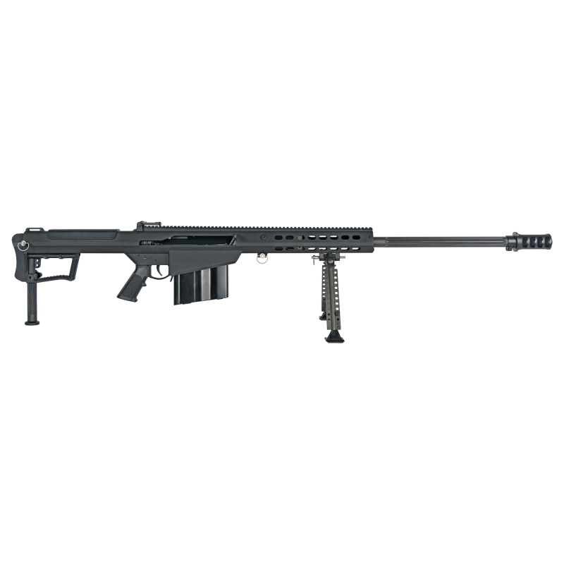 M107A1, Semi-automatic Rifle, 50 BMG, 29" Barrel, Cerakote Finish, Black, Synthetic Stock, Front and Rear Flip Sights, 10 Rounds, 1 Magazine, Monopod, Bipod and Pelican Hard Case Included, Steel Receiver 18059