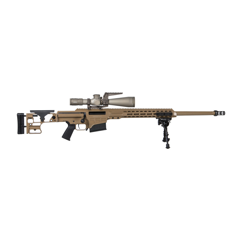 MRAD MK22, Bolt Action Rifle, 300 Norma Mag, 26" Fluted Barrel, 1:8" Twist, 49.625" Overall Length, Coyote Brown Cerakote Finish, Synthetic Stock, 10 Rounds, 1 Magazine, Includes Contract Mount, Leupold 7-35x56 With T3 Reticle, Bipod Bag Rider 19505