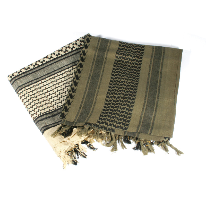 Tactical Shemagh Traditional Desert Headwear 44x44 Inches Olive Drab/Black