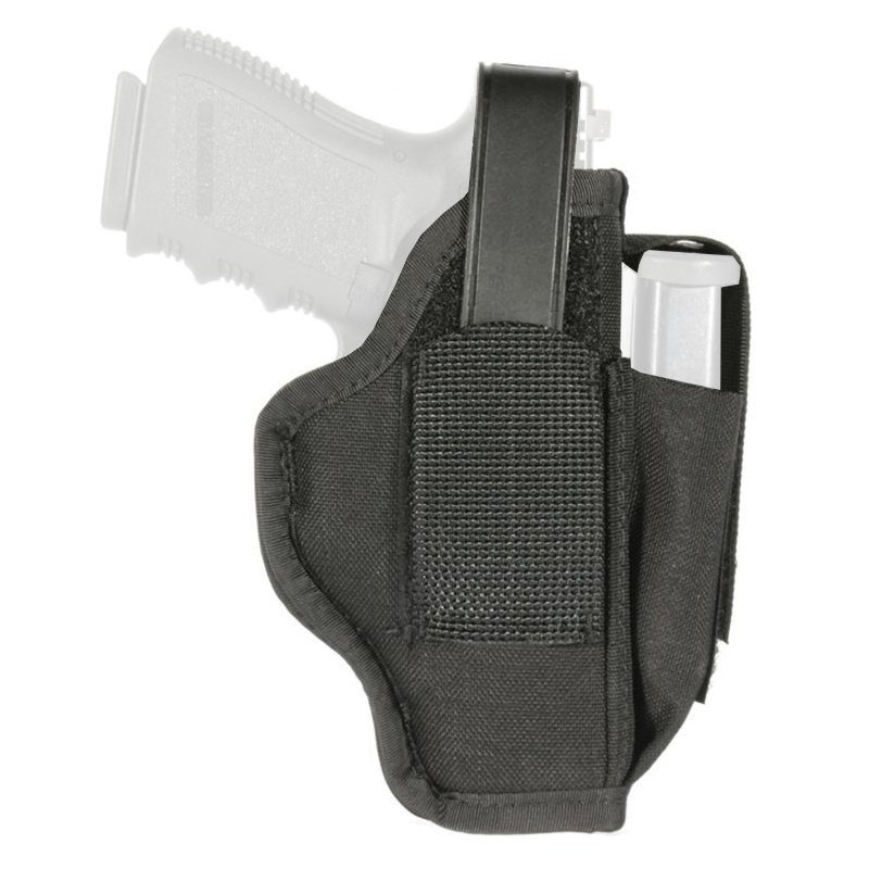Multi-Use Belt Holster, Fits 4.5"-5" Large Autos with Magazine Pouch, Ambidextrous, Black 40AM03BKA