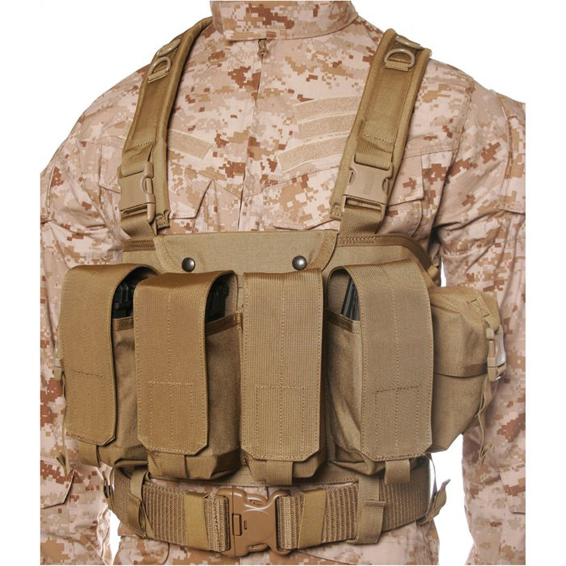 Commando Chest Harness, 4 Magazine Pouches, Coyote Tan 55CO00DE