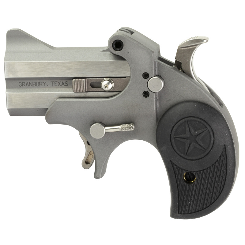 Rawhide, Derringer, 357 Magnum/38 Special, 2.5" Barrel, Rough and Tumble Finish, Silver, Nylon Grips, Fixed Sights, Manual Safety, 2 Rounds, With Trigger Guard BARHW-357-38