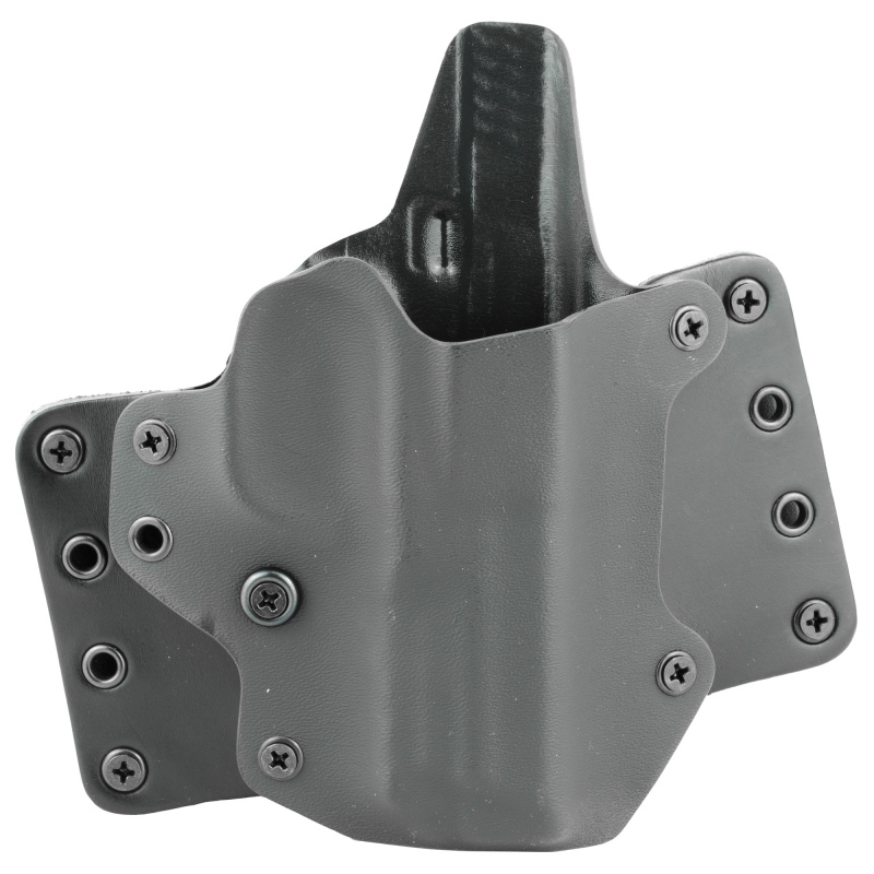 Leather Wing OWB Holster, Fits S&W M&P, Right Hand, Black Kydex & Leather, 1.75" Belt Loops, 15 Degree Cant 100077