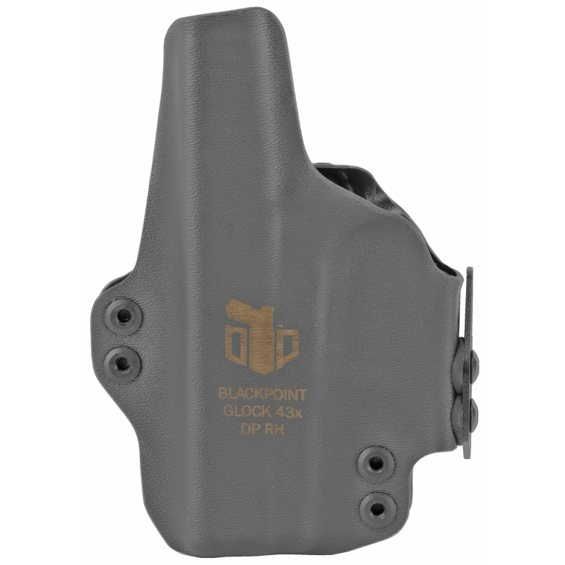 Dual Point AIWB Holster, Appendix Inside the Waist Band, Fits Glock 43X, Includes 1.75" OWB Loops to Convert to Low Profile OWB, Black Finish 116114