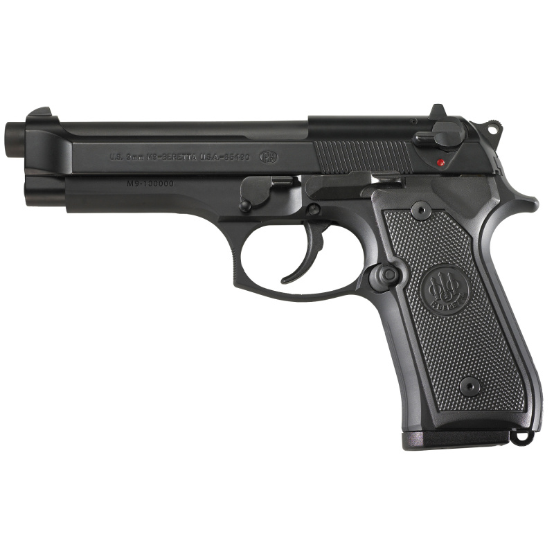 92 M9 Commercial 9mm 4.9 Inch Barrel Bruniton Finish Two Dot Sights Plastic Grips 15 Round
