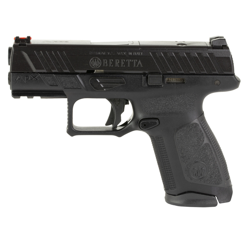 APX A1 Compact, Striker Fired, Semi-automatic, Polymer Frame Pistol, Compact, 9MM, 3.7" Barrel, Matte Finish, Black, Optics Ready, Trigger Safety, Front Fiber Optic Sight and Black Rear, 15 Rounds, 2 Magazines JAXA1C915FO