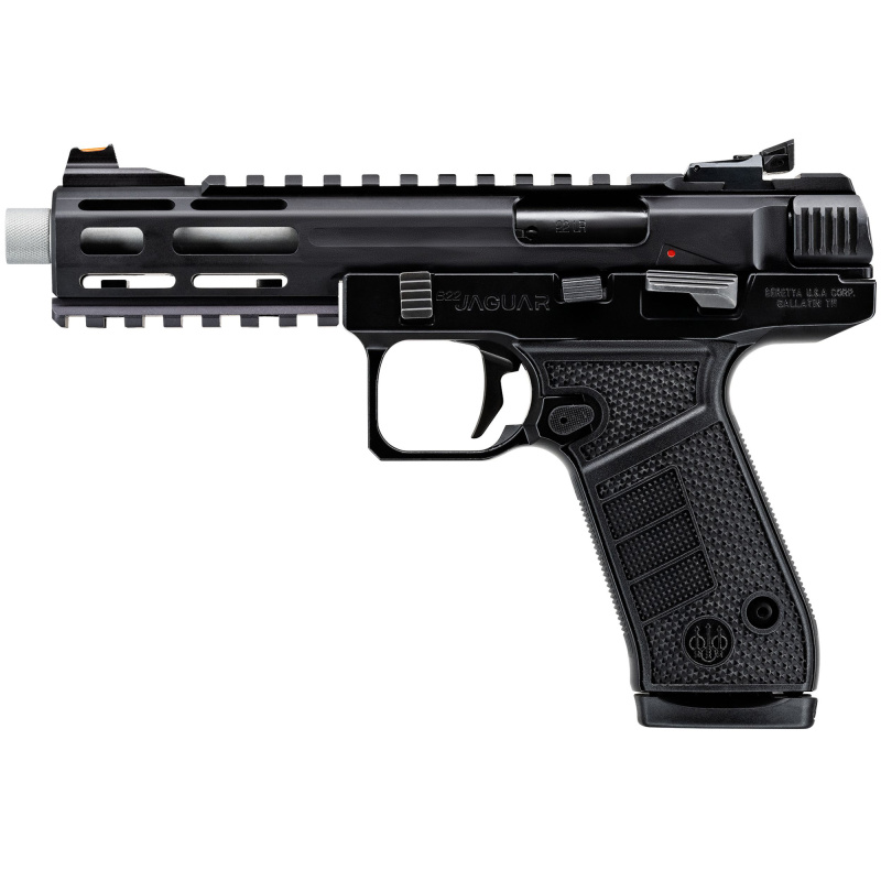 B22 Jaguar Tac Metal, Semi-automatic, Internal Hammer Single Action Only, Full Size, 22 LR, 5.25" Barrel, Black, Ambidextrous Safety, Fiber Optic Front Sight, Optic Ready, 15 Rounds, 2 Magazines JB22TACMET15SB