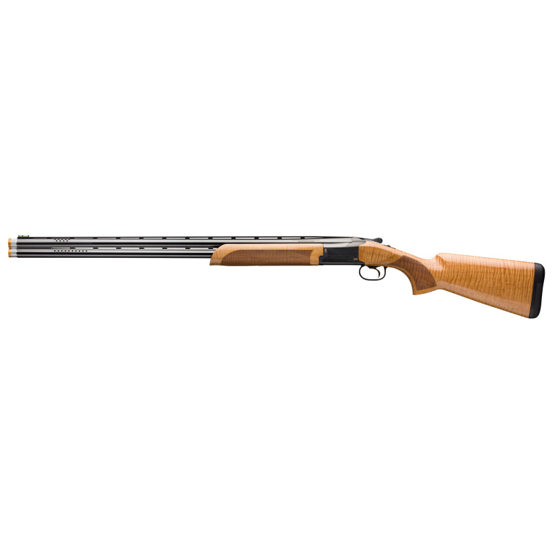 Citori 725 Trap Maple, Over/Under Shotgun, 12 Gauge, 3" Chamber, 32" Barrels, Gloss Blued Finish, Black, Tripple Triggers, HiViz Pro Comp Front with Ivory Mid Bead, AAAA Glosh Finish Maple Stock with Monte Carlo Comb, Includes 3 Choke Tubes - F,IM,M, 2 R