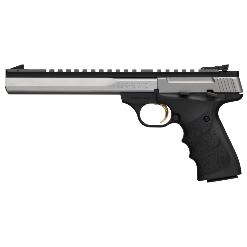 Buck Mark Contour Stainless .22 Long Rifle 7.25 Inch Barrel Polished Flats Pro-Target Adjustable Sights Alloy Frame Matte Black Finish 10 Round
